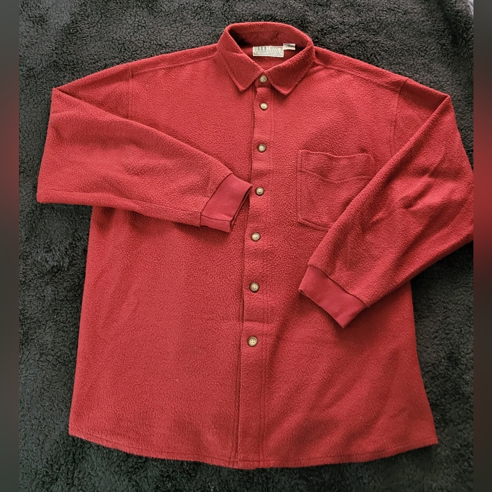 USA Classic Authentic Outfitters Fleece Knit Shirt Mens Xl